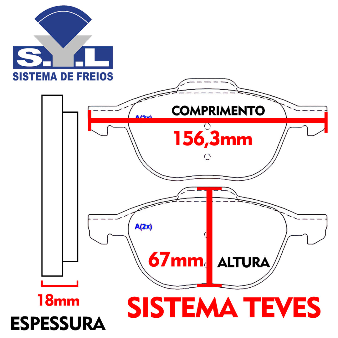 Jogo Pastilha de Freio Dianteira SYL Volvo V50 2005 A 2007